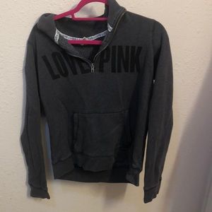 VS Pink 1/4 zip sweatshirt. Size medium.